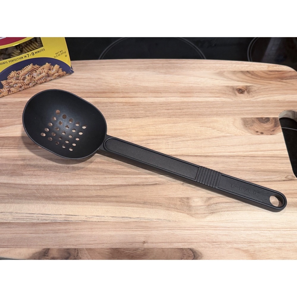 T-Fal Black Nylon Slotted Spoon Kitchen Utensil Made‎ in Canada Heat Resistant